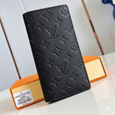 Designer LV Leather Men Long Wallet Black ( Made in Italy )